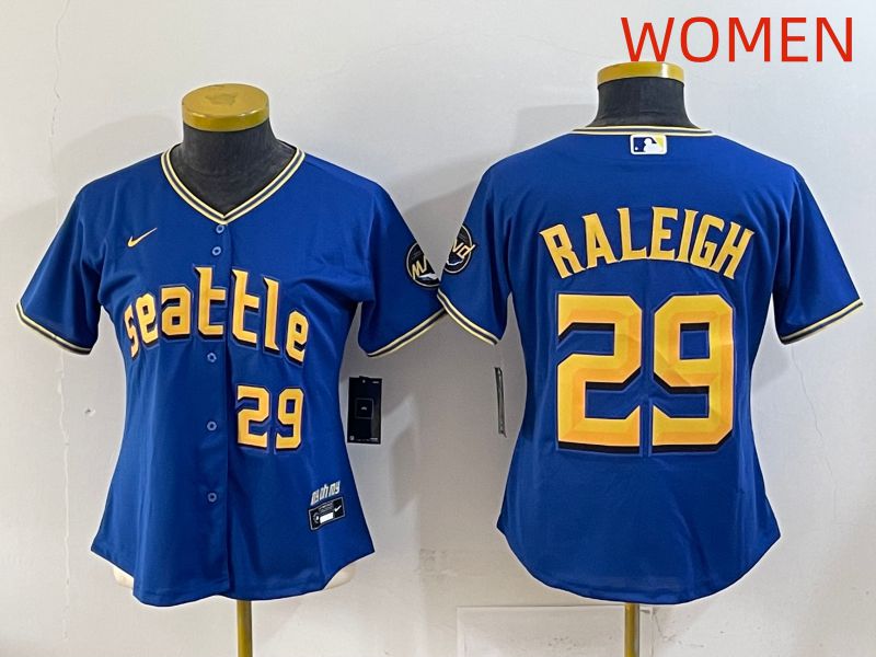 Women 2025 Seattle Mariners #29 Raleigh Blue City Edition Nike MLB Jersey style 7